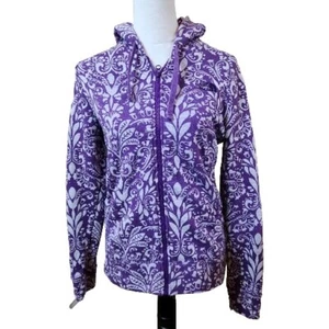 The North Face Womens Medium Paisley Hoodie Full Zip Sweatshirt Purple Top - Picture 1 of 24
