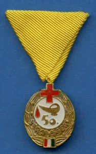 Hungary Red Cross Blood Donors 50 Donations Medal - Picture 1 of 2