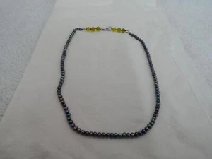 Estate 24" Gray Pearl & Jade Necklace AF-21 - Picture 1 of 7