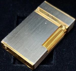 Revisado S.T. Encendedor de Gas Dupont Silver Gold LINE 2 sin caja - Imagen 1 de 10