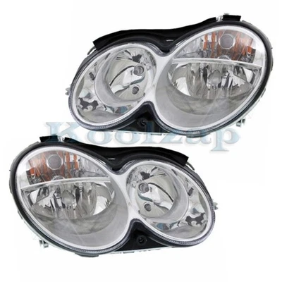 CAPA For 03 04 05 CLK-Class Halogen Headlight Headlamp Head Lamp w/Bulb PAIR SET - Image 1 of 4