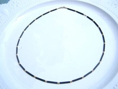 Collar Milor 18k cuentas amarillas sobre cuero negro joyería firmado Italia Foto 1 de 4