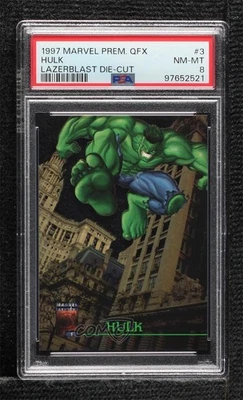 1997 Fleer Marvel Premium QFX Lazer Blast Hulk #3 PSA 8 17wc - Image 1 of 3