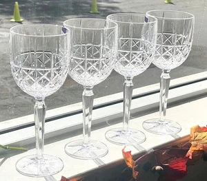 Marquis by Waterford Brady Pattern 8 7/8" Crystal Wine / Water Goblets Set of 4 - Picture 1 of 16