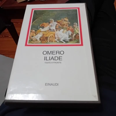 Omero ILIADE Einaudi Millenni 1991 testo greco a fronte CESARE PAVESE Ad. Ex Lib - Immagine 1 di 4