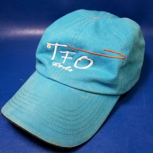 TFO Fly Rods Hat Temple Fork Outfitters Fishing Teal Strapback Ball Cap Hat USA - Picture 1 of 7