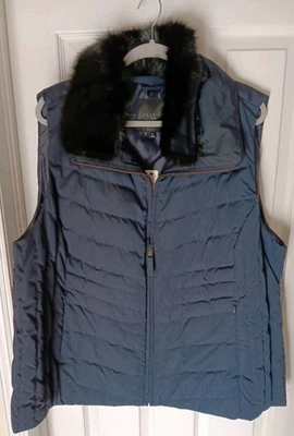 Chaleco acolchado TALBOTS azul marino oscuro relleno cremallera completa para mujer talla 3X Foto 1 de 4