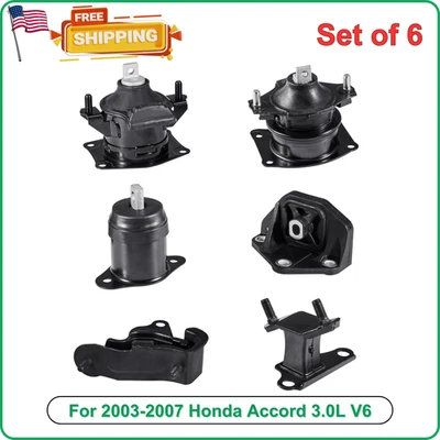 Kit de montaje de motor y transmisión 6 piezas para Honda Accord 2003-2007 3,0 L V6 reemplazo Foto 1 de 4