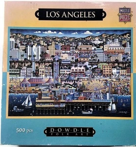 Los Angeles Santa Monica Pier Eric Dowdle Folk Art 500 15X21 MasterPieces Puzzle - Picture 1 of 1