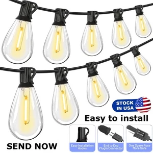 Outdoor Connectable Edison String Lights Waterproof,2700K Bright LED Patio Light - Picture 1 of 22