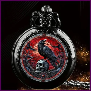 Orologio da tasca medio modello colorato retrò decorazione a ribalta collana orologio - Foto 1 di 28