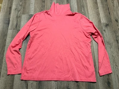 L.L.Bean рубашка, женский размер XL, розовый, длинным рукавом, водолазка, Supima хлопок - Изображение 1 из 4