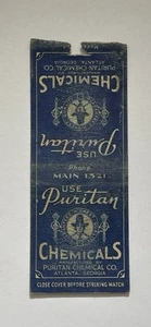 Use Puritan Chemicals Atlanta Georgia Vintage Matchbook Cubierta 76B - Imagen 1 de 1