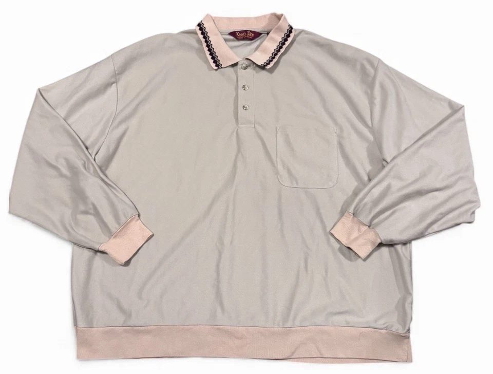 Camisa Polo Lion’s Den Haband 3X Beige Manga Larga De Colección Años 90 Hecha en Hong Kong Foto 1 de 4