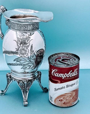 Victorian Quadruple Plate Silver Plate Aesthetic Floral Figural Cream Pitcher - Image 1 of 4