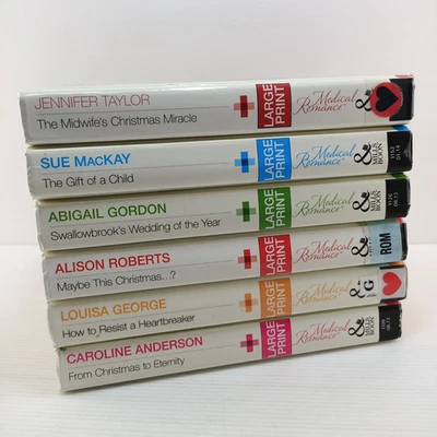 6x Mills & Boon Medical Romance Large Print Sexy The Gift of a Child Book Bundle - Image 1 of 4