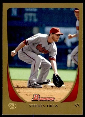 2011 Bowman Gold Stephen Drew Arizona Diamondbacks #100 - Image 1 of 2
