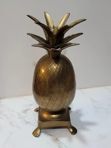 Vintage Brass Pineapple Candleholder Decor 10" Beautiful  - Picture 1 of 8