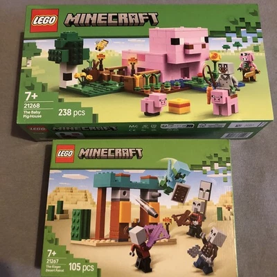 2 x Lego Minecraft - Pig House (21268) & Desert Patrol (21267) - BNIB Freepost - Image 1 of 4