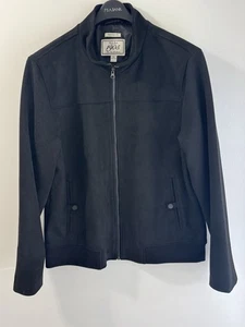 Jos.A.Bank Men’s Black Faux Suede Jacket XL Full Zip New Without Tags Never Worn - Picture 1 of 10