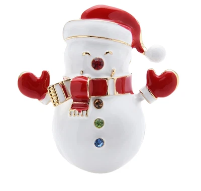 Lindo Broche Boneco de Neve – Esmalte Natal Inverno Feriado Presente Joia - Imagem 1 de 4