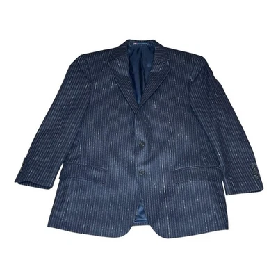 Hart Schaffner Marx Blazer Mens 44S Navy Pinstripe Wool New York Fit Made USA - Image 1 of 4