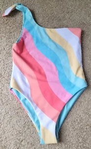 Feather 4 Arrow Day Dreamer Reversible One Piece Swimsuit Tropical Girls Sz 4T - Picture 1 of 4