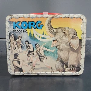 Vintage 1975 Hanna-Barbera TV Serie KORG Thermoskanne Lunchbox Caveman ohne Thermoskanne - Bild 1 von 18