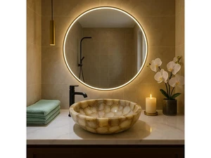 Achat Stein Badezimmer Waschbecken - Handgefertigtes Gefäßbecken für Wohnkultur & Interieur Geschenk - Bild 1 von 9