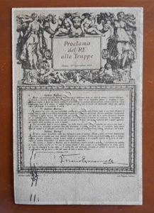 Cartolina Proclama del Re alle Truppe - 1919 - Picture 1 of 2