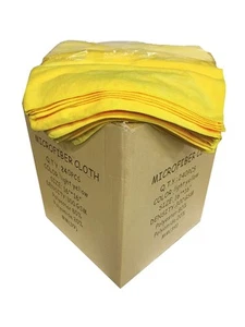 240 Microfiber Yellow 16"x16" Cleaning Detailing Cloths Towels Auto Car Rags - Picture 1 of 2