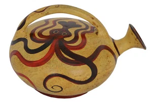 Pequeño recipiente de cerámica de cerámica de arte minoico - pulpo - antigua Creta - Imagen 1 de 3