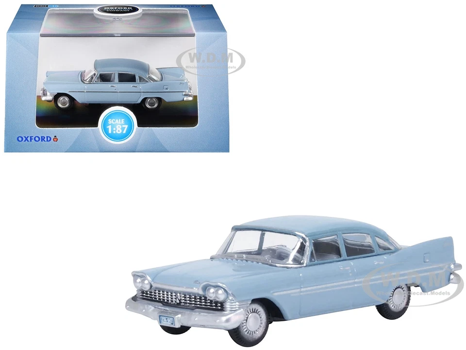Oxford 1959 Plymouth Savoy Sedan Powder Blue 1/87 (HO) Diecast Car 87PS59003