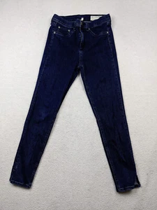 Rag & Bone 10 inch Capri Womens 28 6 Blue Jeans Crop Dark Wash USA Made - Picture 1 of 13