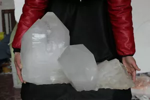 50.8KG 111.9LB LARGE RAW NATURAL WHITE CLEAR QUARTZ CRYSTAL CLUSTER POINTS - Picture 1 of 12