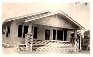 Vintage 1940's Photograph Cool Craftsman Home Name and Address on Back - Picture 1 of 2