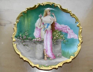 BEAUTIFUL BLAKEMAN & HENDERSON LIMOGES HAND PAINTED CABINET PLATE signed BAUMY - Picture 1 of 14
