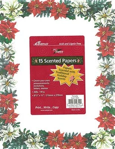 Roter Weihnachtsstern Letter-Format Designer duftendes Computerpapier - neu im Paket - Bild 1 von 2