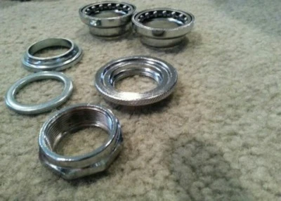 NEW BICYCLE HEADSET 22.2X30X27MM CHROME,CUPS 30mm,STEERER OD 1 INCH(25.4MM) - Image 1 of 3