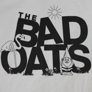 Bad Oats T-shirt Medium White Ringer Gnome Flamingo Band Concert - Picture 1 of 5