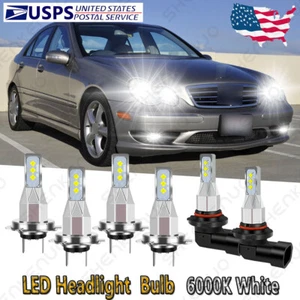 Faros LED haz alto/bajo + bombillas antiniebla LX para Mercedes-Benz C230 2002-2007 - Imagen 1 de 12