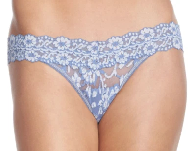 Tanga para mujer Hanky Panky azul teñido en cruz tiro bajo talla OS L88936 Foto 1 de 4