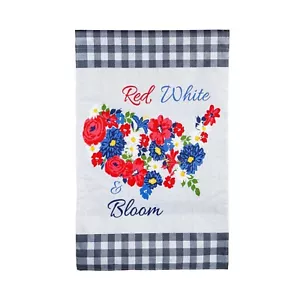 Rojo, Blanco, Flor 13B9946 Evergreen BURLAP HOUSE Bandera 28" X 44" - Imagen 1 de 1