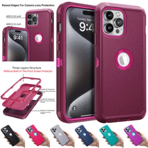 Funda rígida híbrida de goma resistente para teléfono Apple iPhone 15 Pro Max/Plus - Imagen 1 de 48