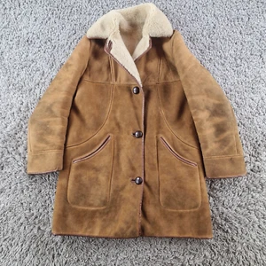Krankenschwestern Mantel Damen 14 Lammfell Shearling braun warm Vintage - Bild 1 von 13