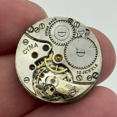 23.6mm Cyma Ref 030 Tavannes Manual Wind Watch Movement Swiss Vintage PARTS - Image 1 of 4