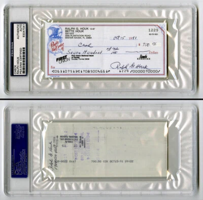 Ralph Houk SIGNED PERSONAL CHECK RARE DEC Manager NY Yankees PSA/DNA AUTOGRAPHED - Image 1 of 3