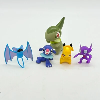 Pokémon Pikachu Zubat Popplio Sableye Nintendo Tomy Collection Figures Lot of 5 - Image 1 of 4