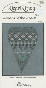 HeartStrings Seasons of the Heart March Blackwork Counted Cross Stitch Pattern - Picture 1 of 1
