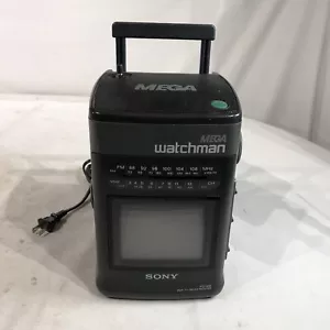 Sony MEGA Watchman FD-510 B&W TV-FM/AM Receiver, Tested - Picture 1 of 6